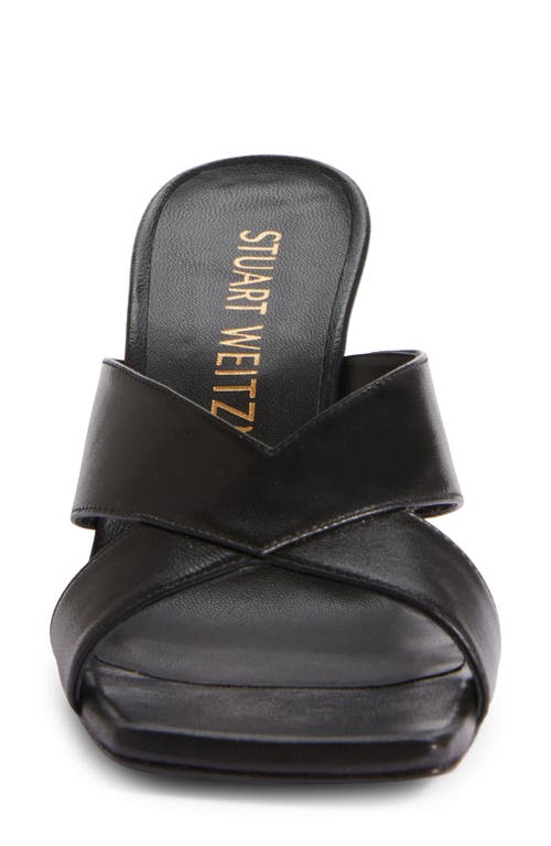Stuart Weitzman Women's Carmen 75mm Leather Criss-cross Sandals In Black