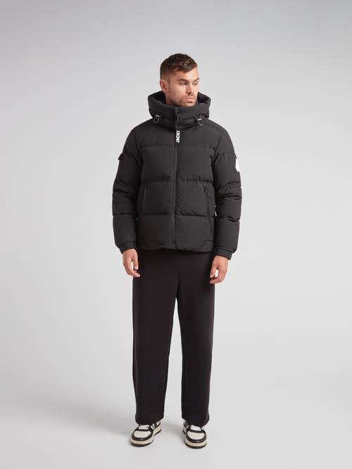 Jack1t Ez Water Hooded Puffer Racer Jacket In Black