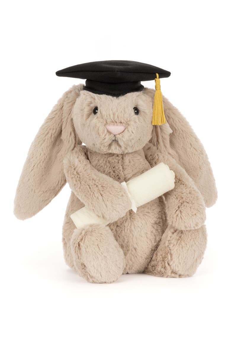 Graduation Bashful Bunny Plushie, Main, color, WHITE