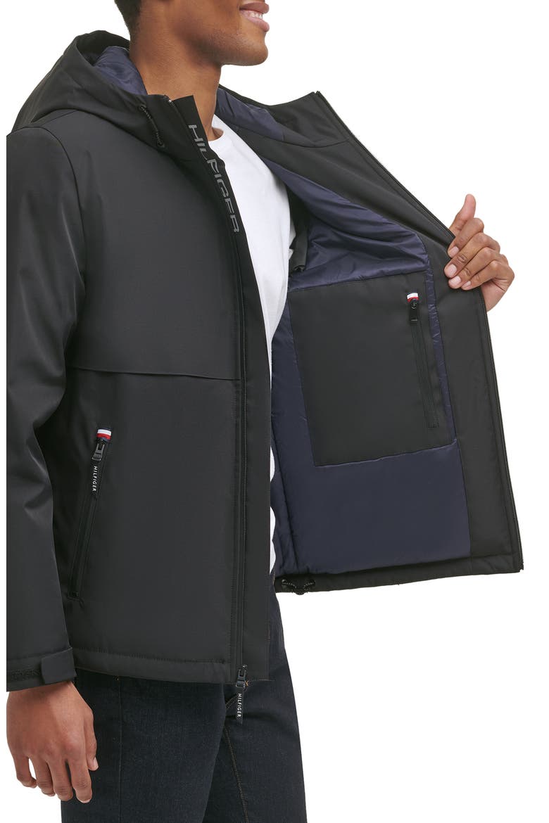 Performance Soft Shell Hooded Jacket, Alternate, color, BLACK