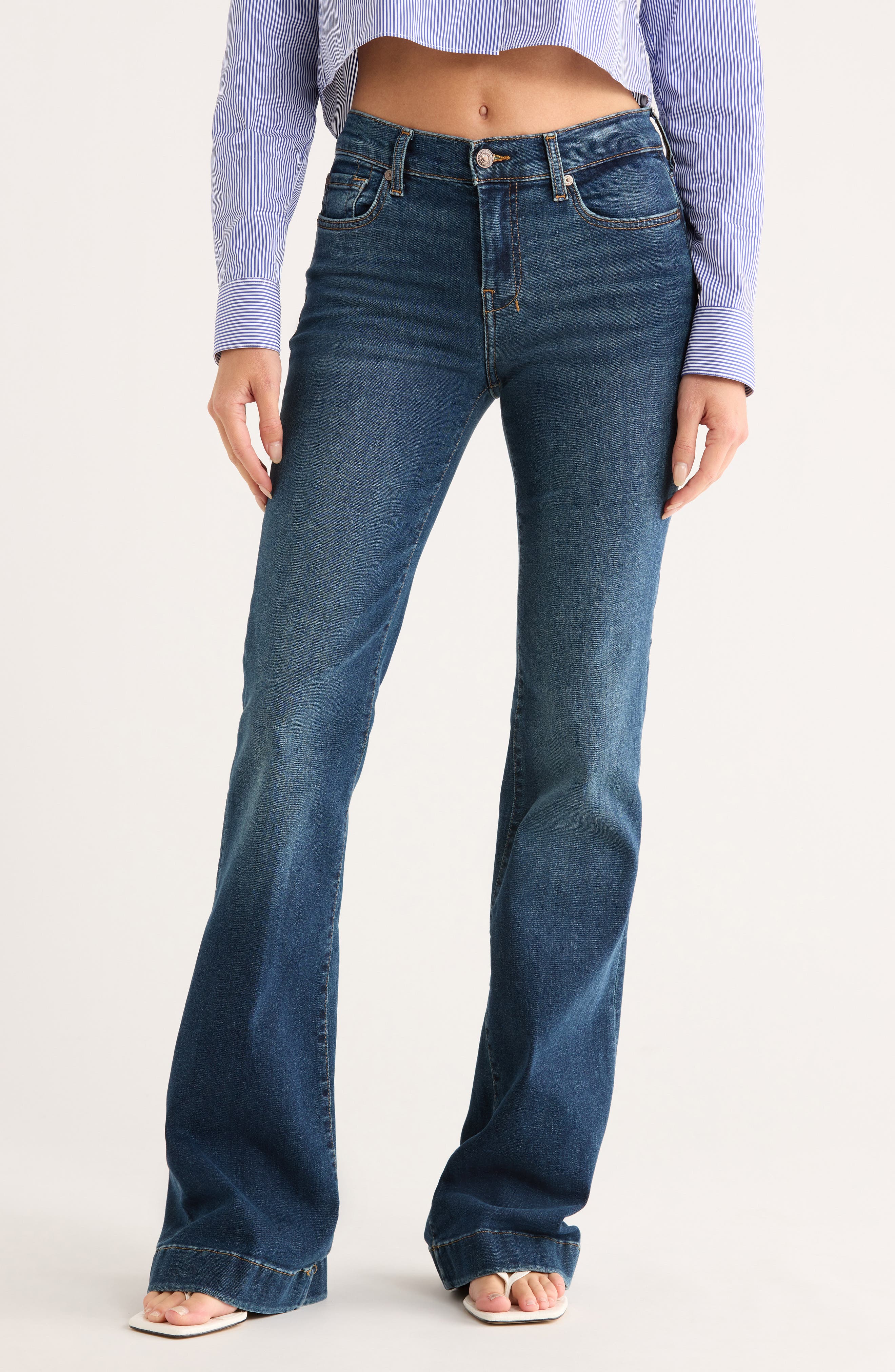 7 For All Mankind Dojo Mid Rise Flare Jeans