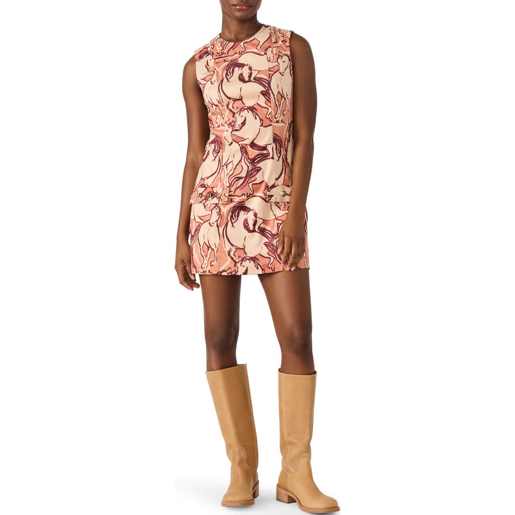 Steve Madden Averi Equestrian Print Sleeveless Minidress In Multi