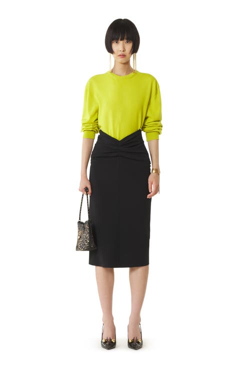 Black Midi Skirt In Jersey