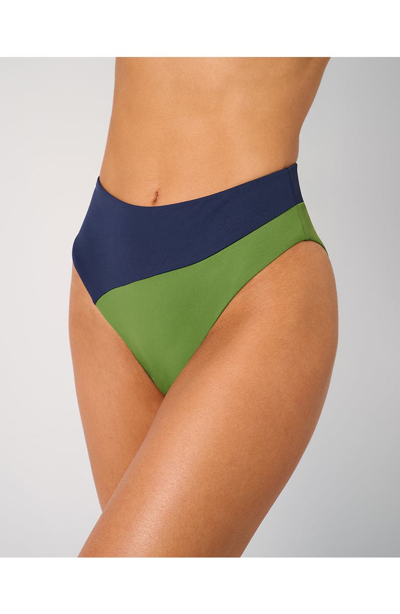 WeWoreWhat High Rise Colorblock Bottom, Alternate, color, Mid Blue/Basil
