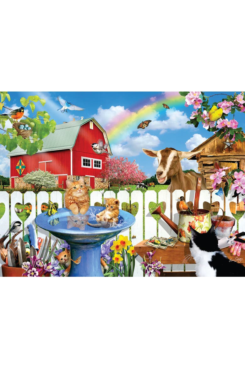 Spring Bird Bath 300 piece Jigsaw Puzzle for Adults, Alternate, color, Multicolor