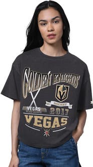STARTER Women's Starter Heather Black Vegas Golden Knights Oversized Hall of Fame T-Shirt