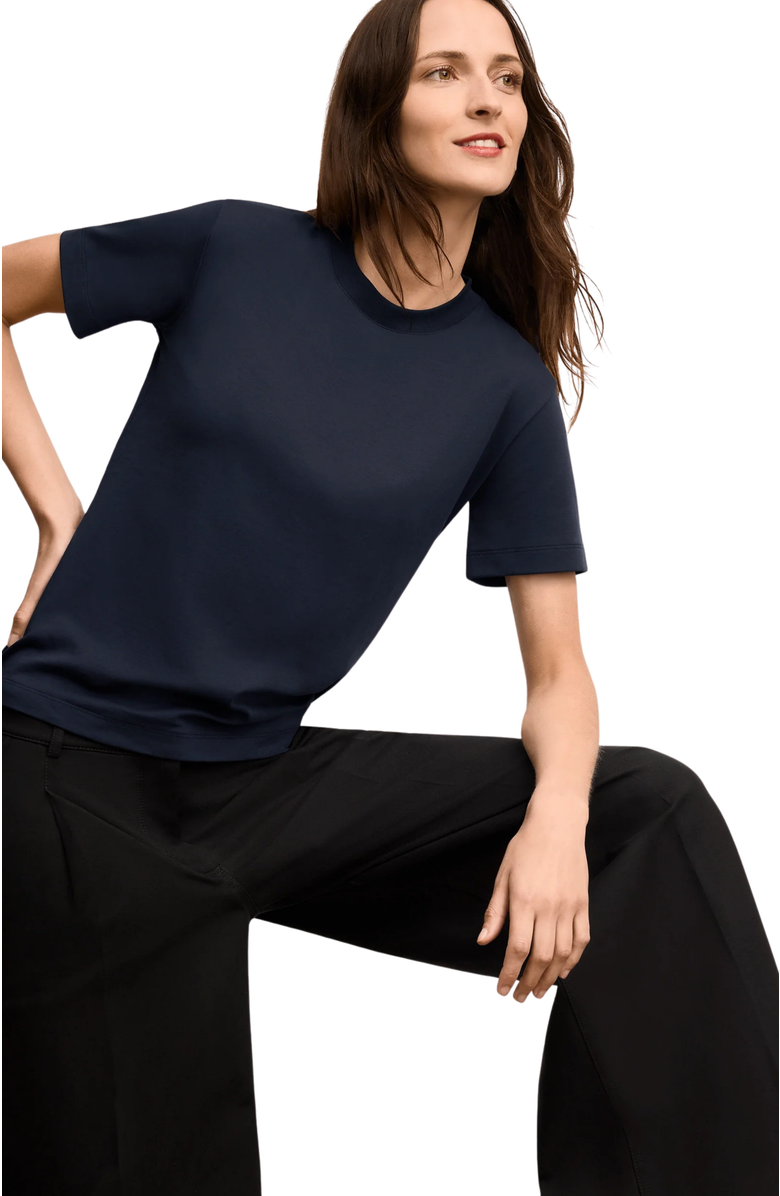 M.M.LaFleur Leslie Organic Pima Cotton T-Shirt, Alternate, color, Dark Navy