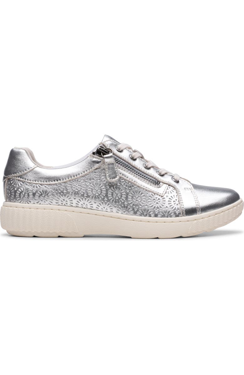 Clarks<sup>®</sup> Caroline Rio Sneaker, Alternate, color, Silver Leather