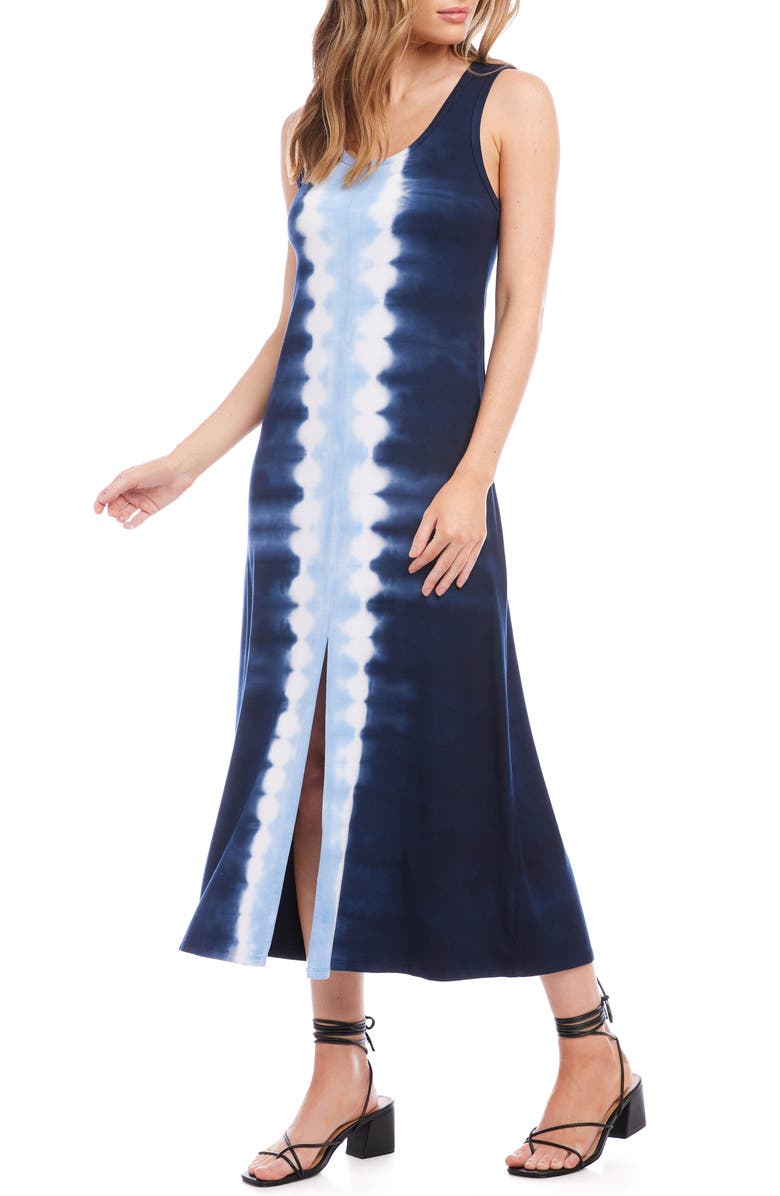 Karen Kane Tie Dye Front Slit Midi Dress, Alternate, color, 