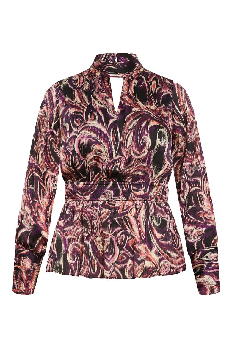 Della Print Keyhole Top, Alternate, color, PAISLEY