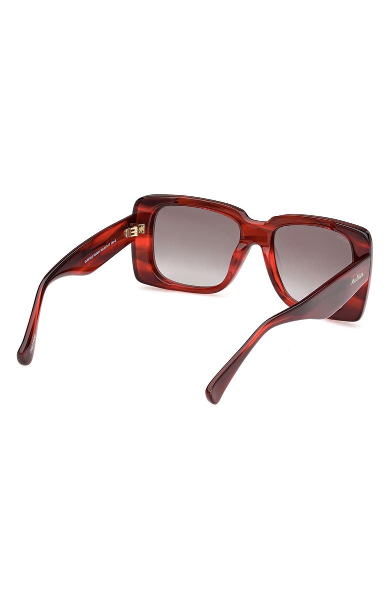 Max Mara Glimpse3 53mm Polarized Square Sunglasses, Alternate, color, Red/Gradient Smoke