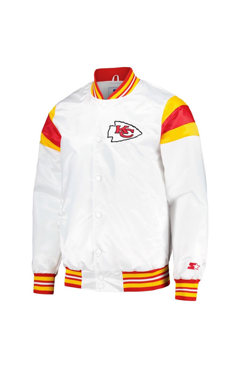 STARTER Men's Starter White Kansas City Chiefs Satin Full-Snap Varsity Jacket, Alternate, color, 