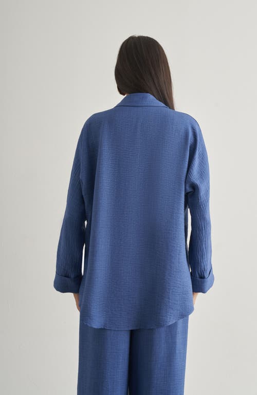 Mizalle Linen Tunic In Blue
