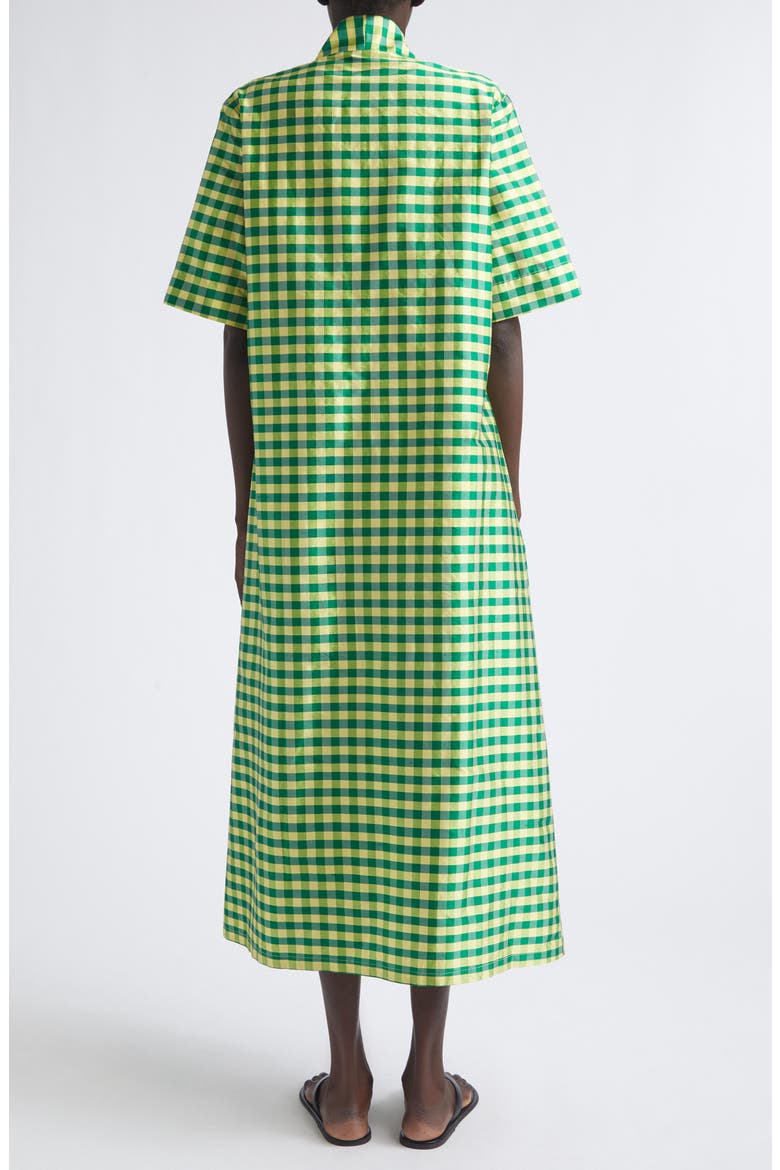 Gingham Check Silk Taffeta Tunic, Alternate, color, GINGHAM GREEN YELLOW