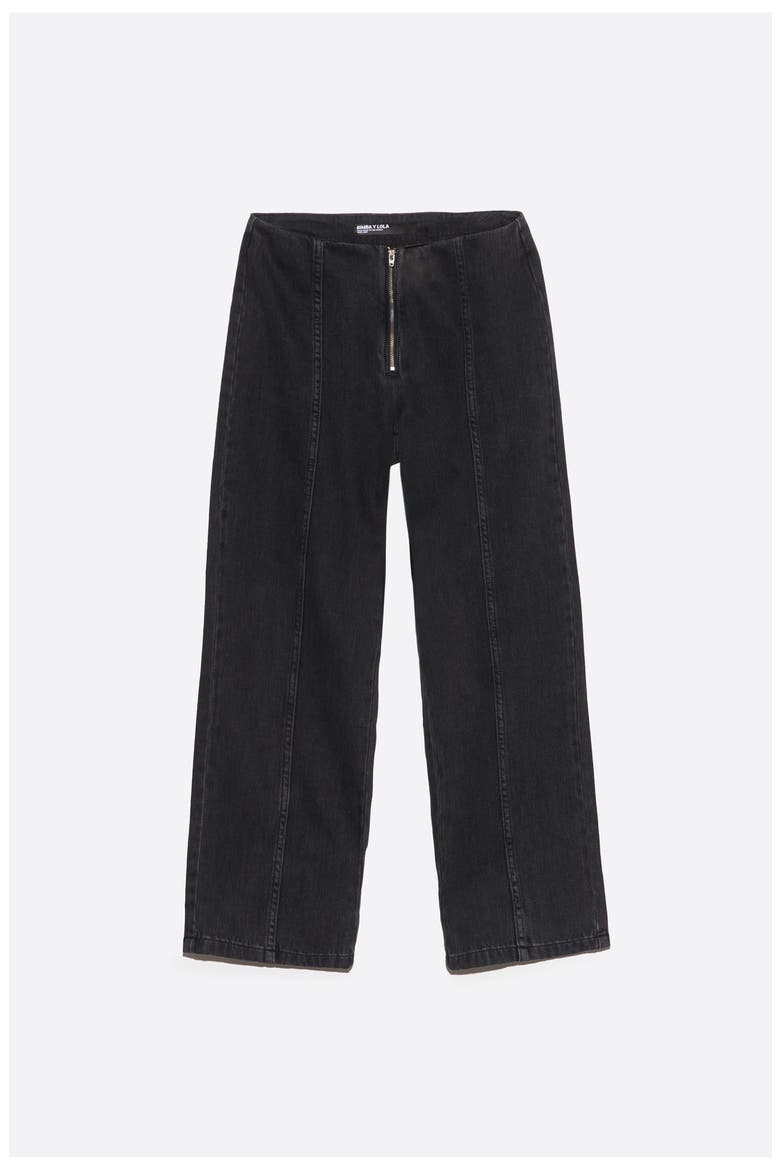 Straight Cropped Denim Trousers, Alternate, color, DENIM