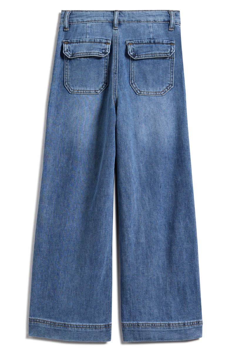 Tractr Kids' Wide Leg Utility Jeans, Alternate, color, Medium Indigo