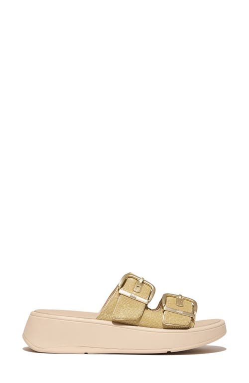 Fitflop F-mode Shimmer Buckle Sandal In Platino