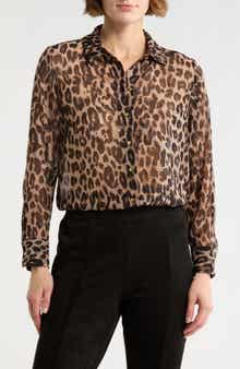 T Tahari Print Button-Up Shirt