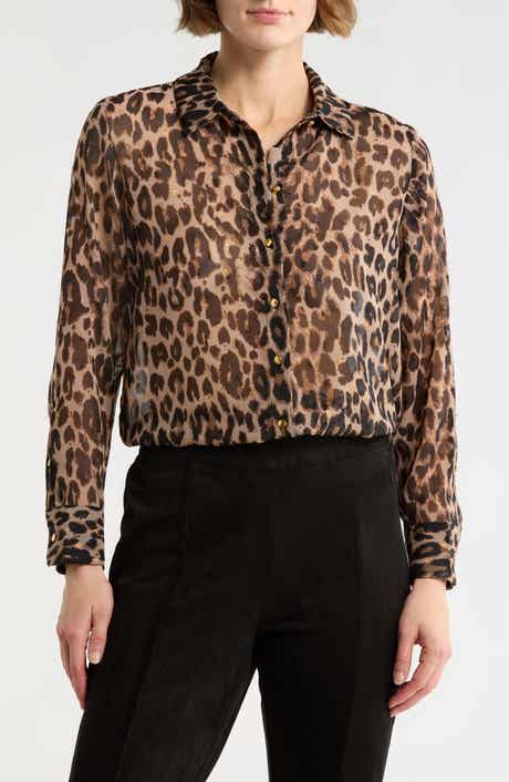 T Tahari Print Button-Up Shirt