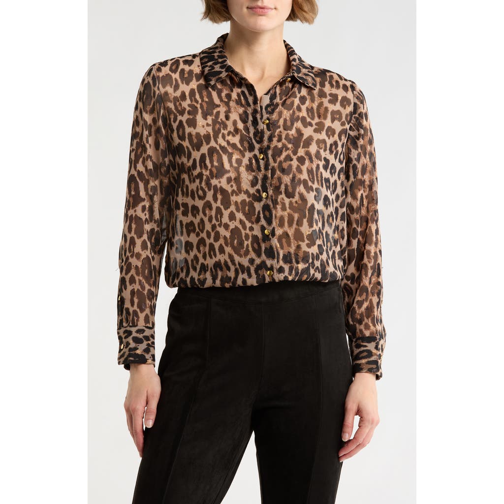 T Tahari Print Button-up Shirt