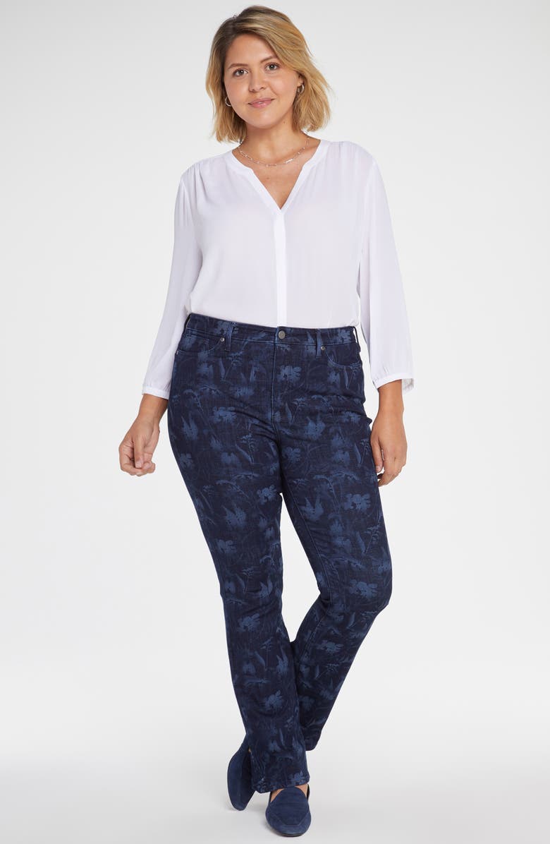 NYDJ Floral Print High Waist Slim Bootcut Jeans, Alternate, color, Bishop Floral Multi Laser