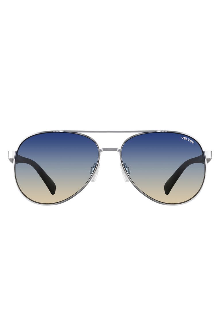 Bonnie 52mm Gradient Aviator Sunglasses, Main, color, SILVER/GRADIENT