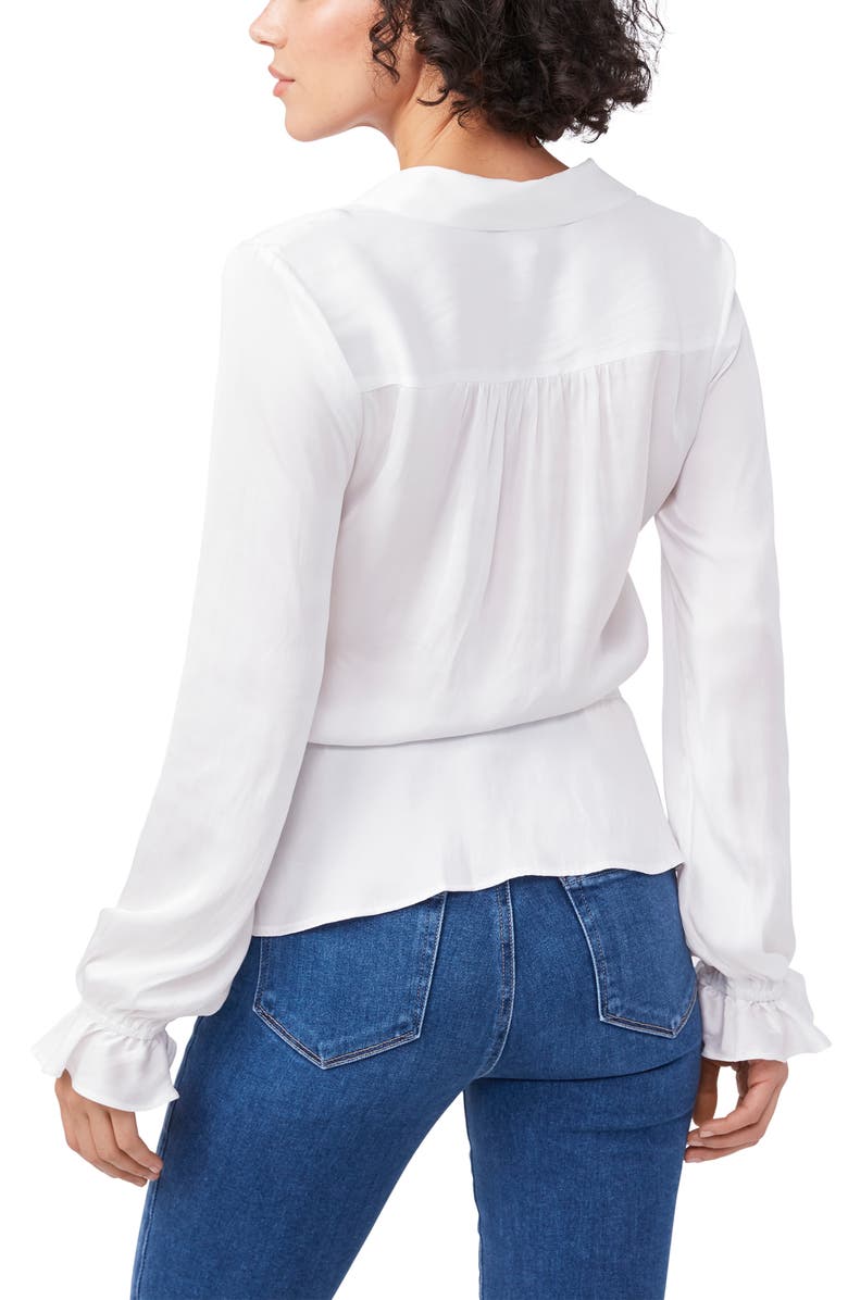 PAIGE Kendalle Tie Waist Peplum Top, Alternate, color, White