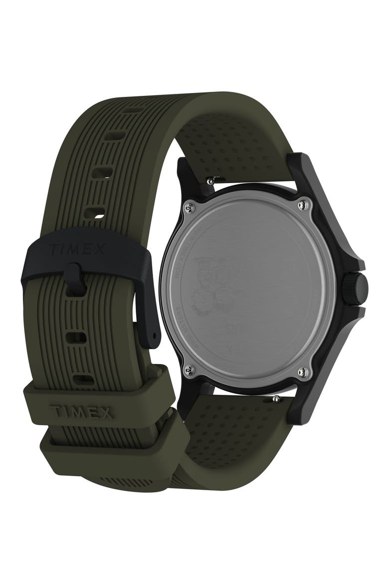 Peanuts Expedition Acadia Silicone Strap Watch, Alternate, color, GREEN
