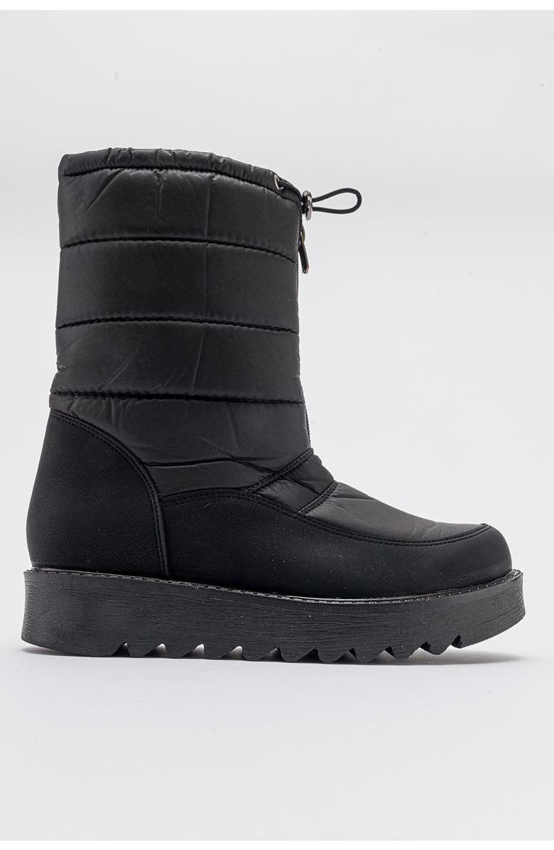 Prologue Shoes Vay Zip Snow Boot, Alternate, color, Black Faux Leather