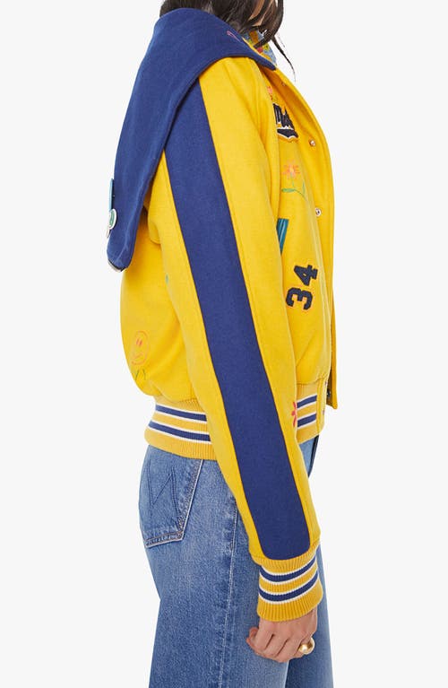 Mother The Split Hood Team Spirit Drop Out Jacket In Yellow