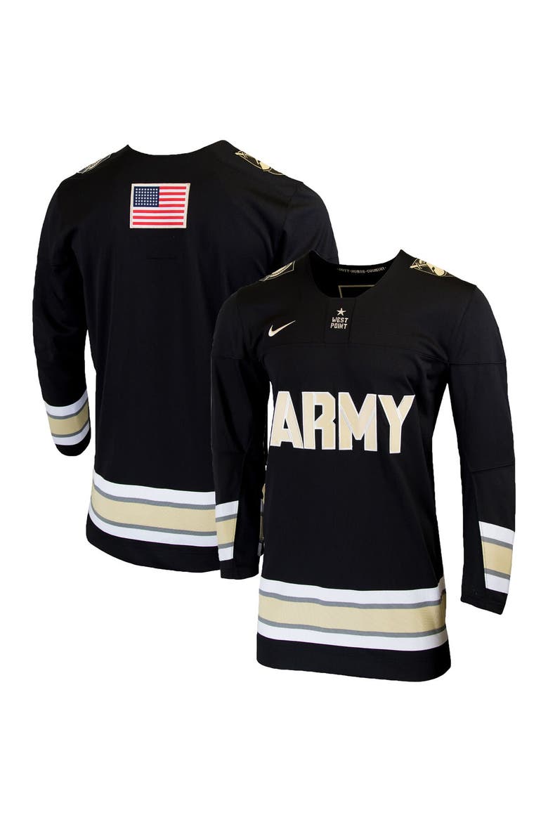 Men's Nike Black Army Black Knights Replica College Hockey Jersey, Main, color, Black