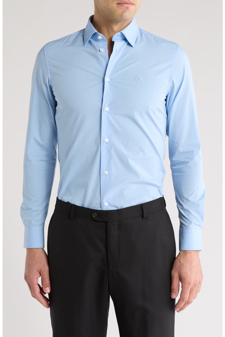 Slim Fit Stretch Cotton Dress Shirt, Main, color, LIGHT BLUE
