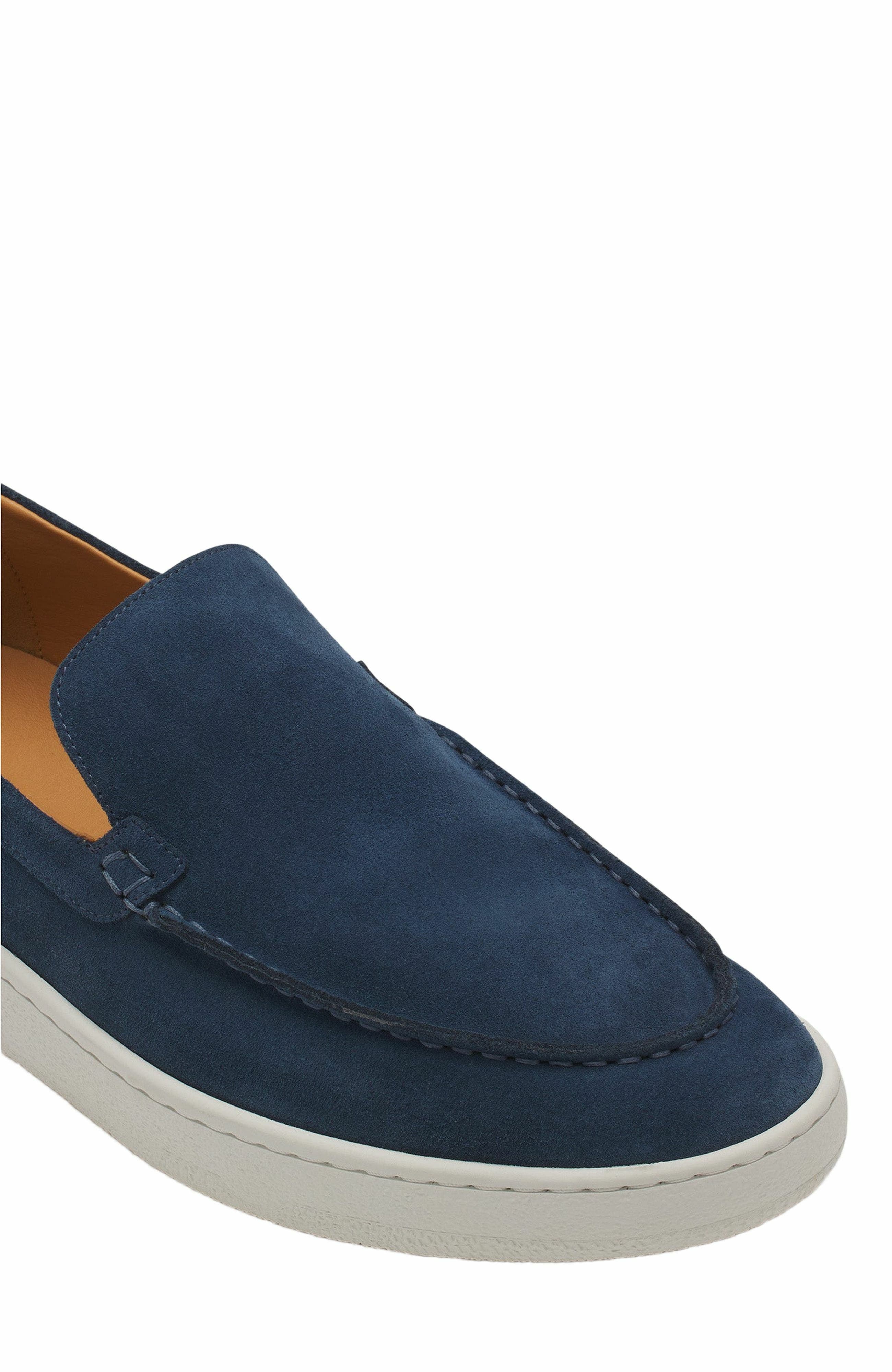 Lanvin Cruiser Suede Moccasins, Alternate, color, Navy Blue