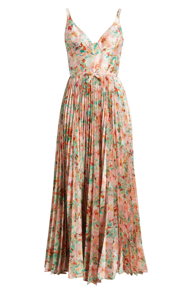 Hutch Kylan Floral Pleated Sweetheart Neck Cocktail Dress, Main, color, Multi Azalea Garden