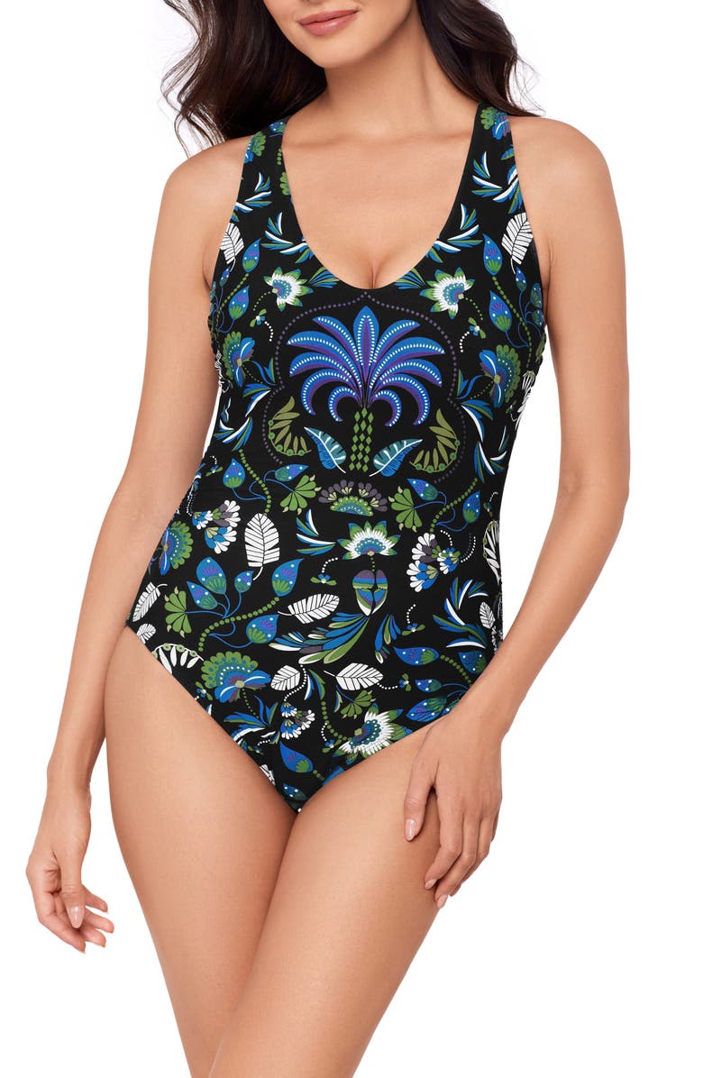 Magicsuit<sup>®</sup> Taj Mahal Diana One-Piece Swimsuit, Main, color, Black Multi