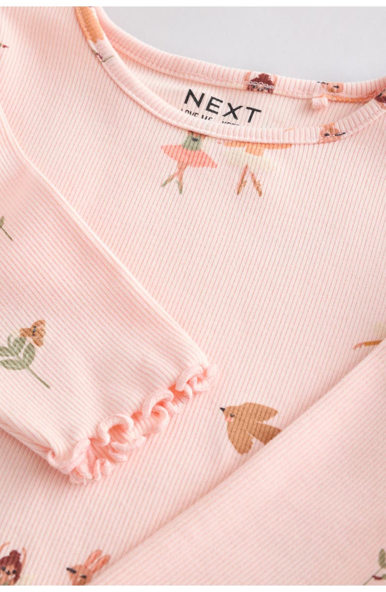 NEXT Kids' Ballerina Print Long Sleeve Cotton T-Shirt, Alternate, color,