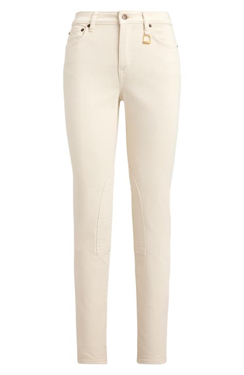 Ralph Lauren Lauren  High Waist Stretch Denim Ankle Skinny Jeans In Neutral