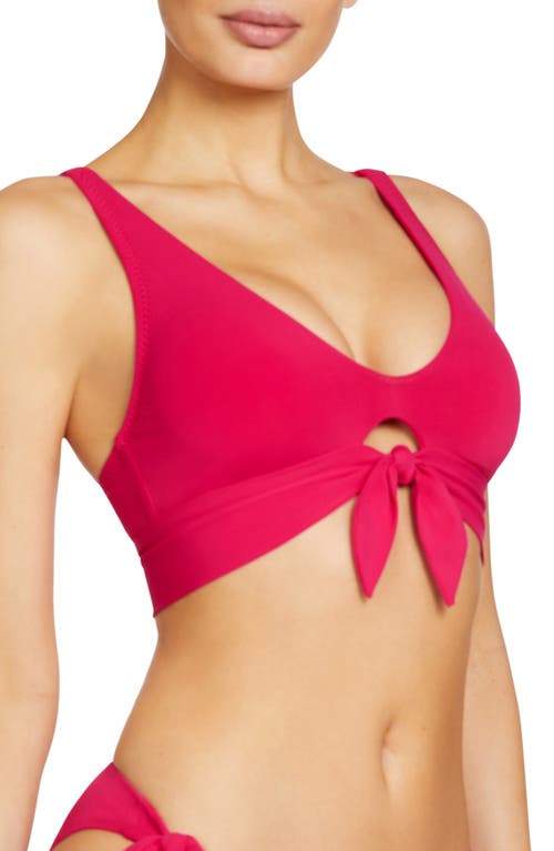 Robin Piccone Ava Knot Front Bikini Top In Rose