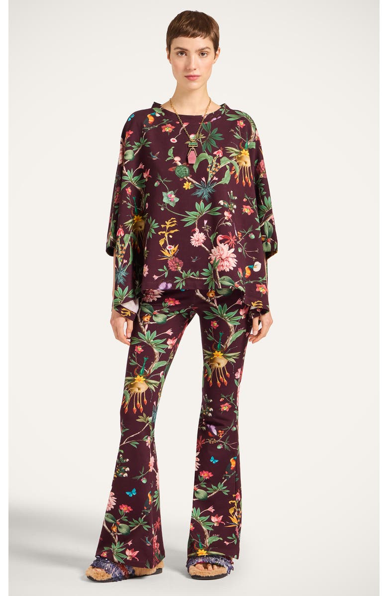 La DoubleJ Meditation Poncho, Alternate, color, Zooflora Bordeaux