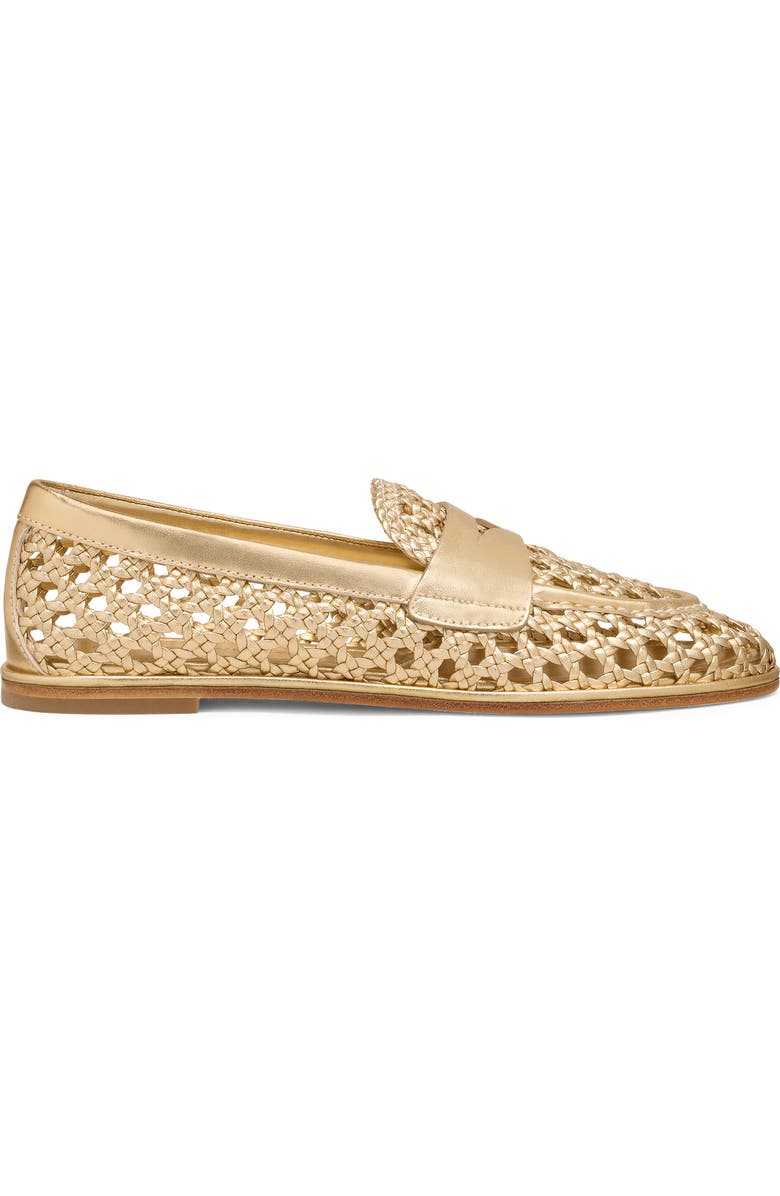 Stuart Weitzman Spencer Woven Loafer, Alternate, color, Golden