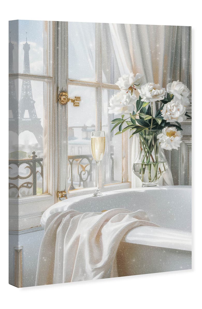 Wynwood Studio Ivory Bathroom In Paris Canvas Wall Art, Alternate, color, White