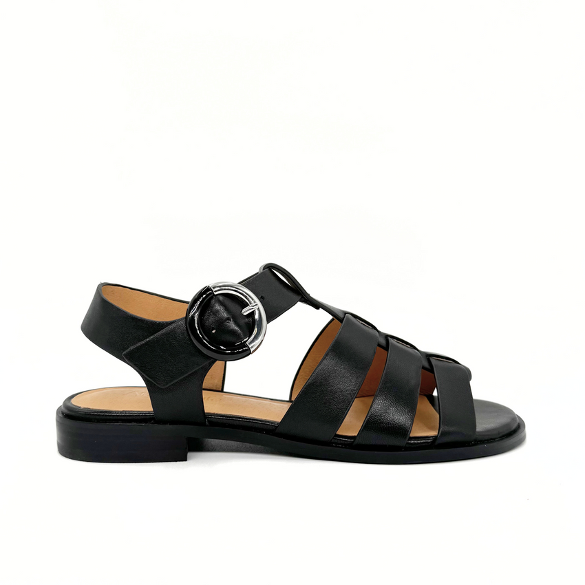 Monaca Fisherman Sandals, Main, color, Black