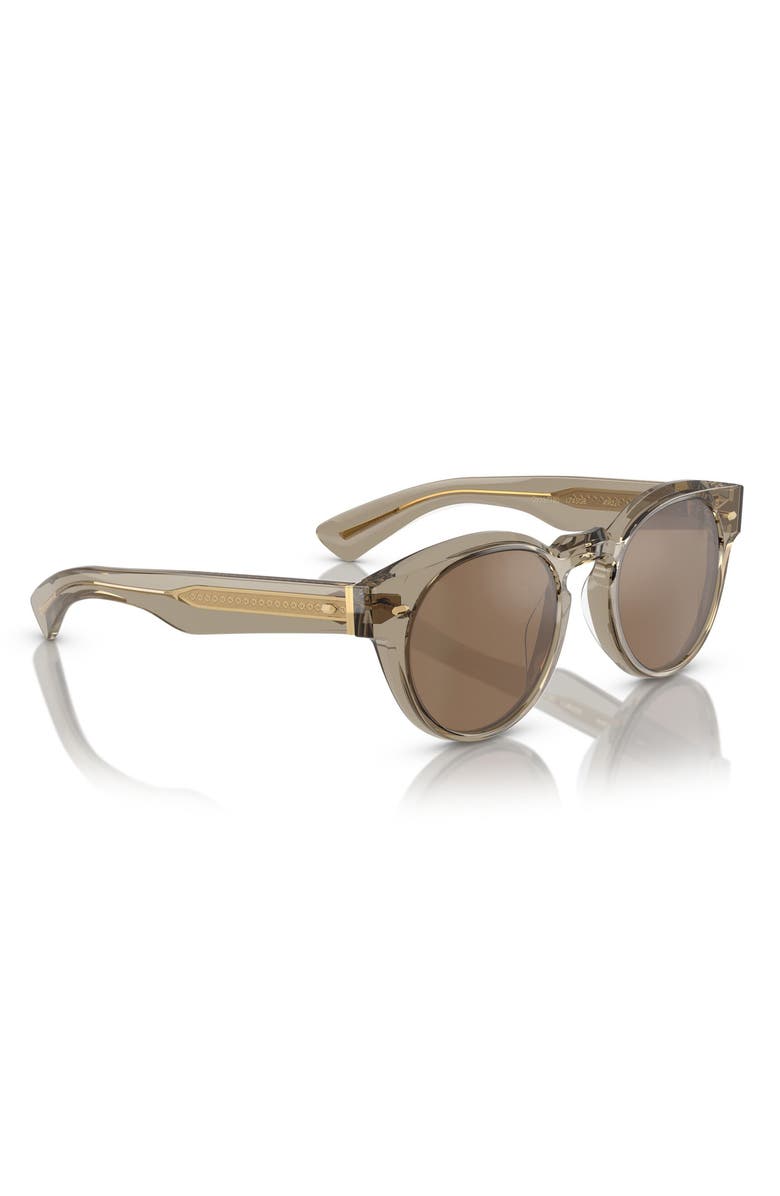 Oliver Peoples Hayton 50mm Small Phantos Sunglasses, Alternate, color, Sencha / Cognac Mirror