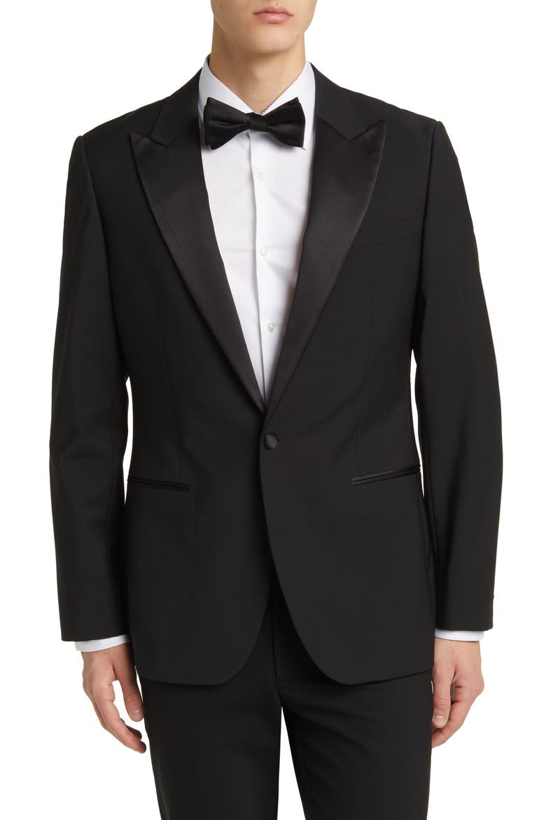 Poker Wool Blend Blazer, Main, color, BLACK