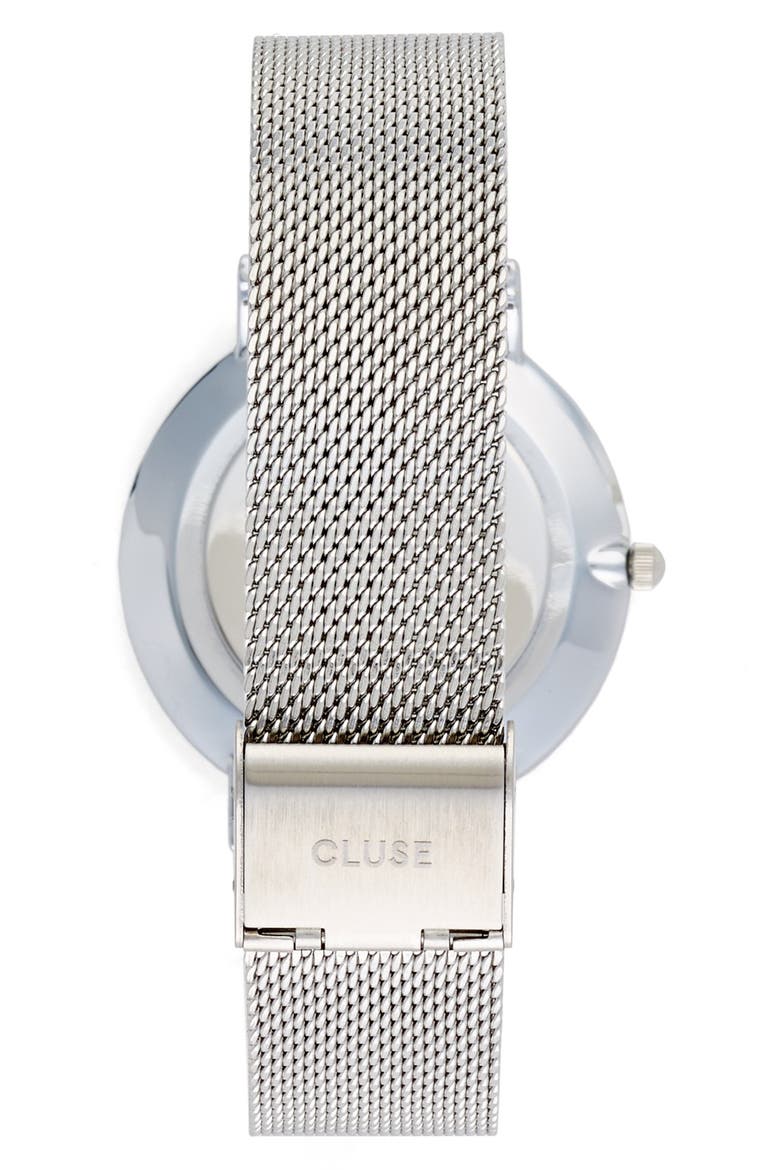 'La Bohème' Mesh Strap Watch, 38mm, Alternate, color, SILVER/ WHITE