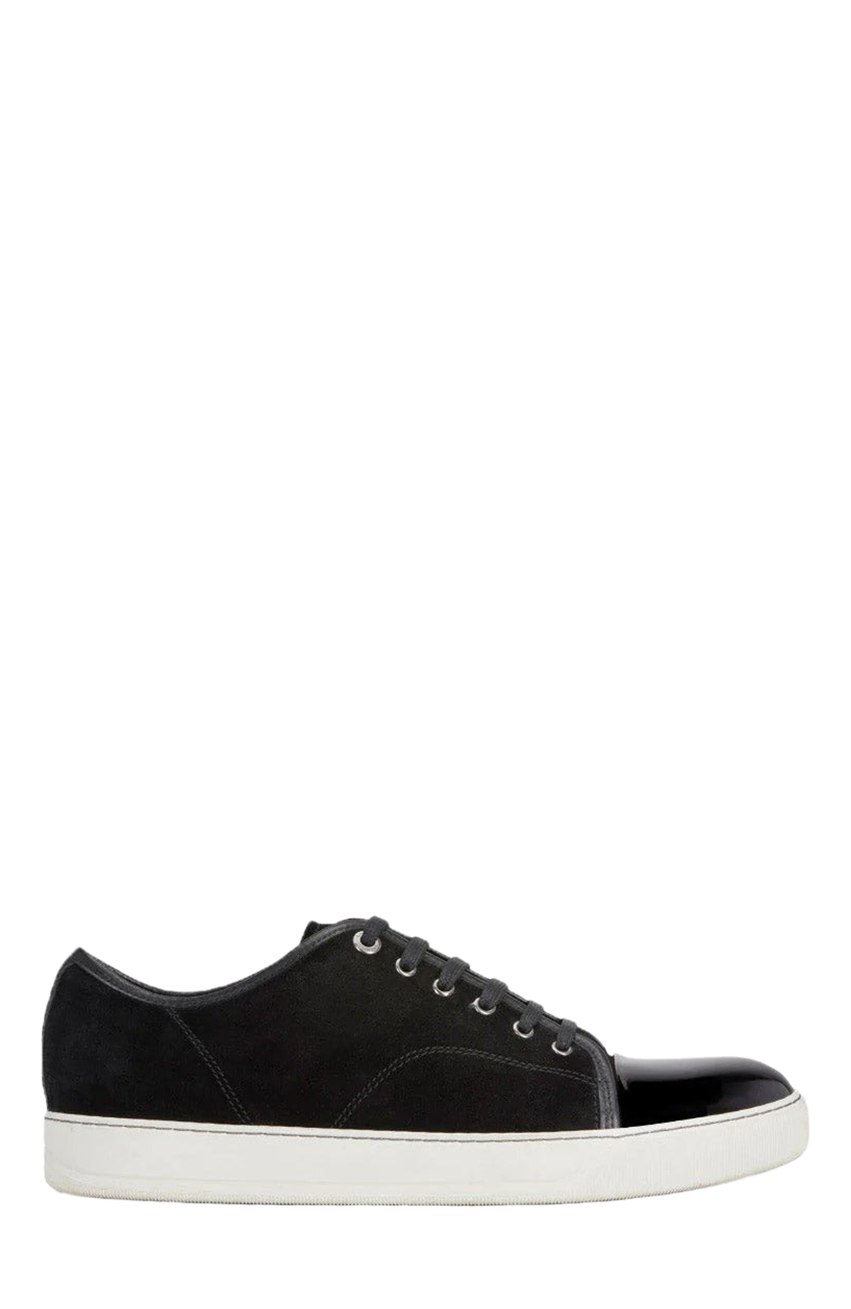 Lanvin Dbb1 Suede And Patent Leather Sneakers, Alternate, color, Black