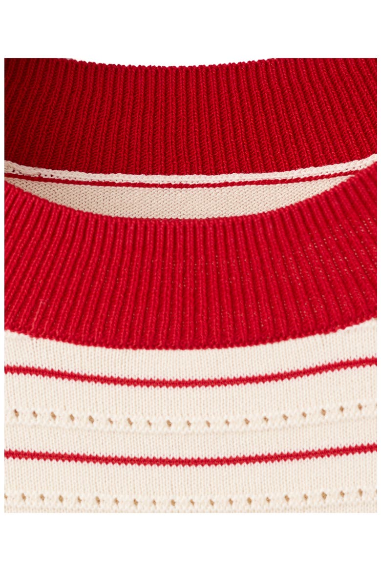 Stripe Short Sleeve Sweater, Alternate, color, RED