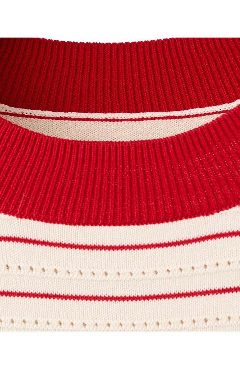 MANGO Stripe Short Sleeve Sweater, Alternate, color, 