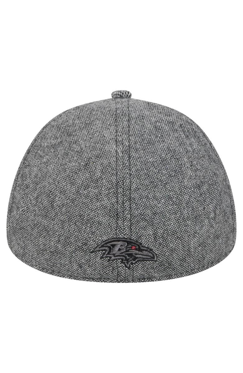 New Era Men's New Era Black Baltimore Ravens Peaky Duckbill Fitted Hat, Alternate, color, Gray