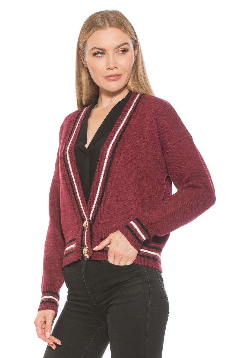 Alexia Admor Cathrine Knit Sweater, Alternate, color, Burgundy Multi